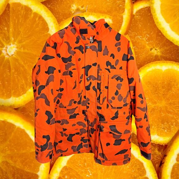 10x Men's Orange Camo Hooded Gore-Tex Full Zip Reversible Hunting Jacket Size M - Picture 11 of 16